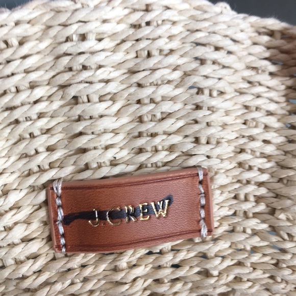 NWOT J. Crew colorful round straw pom pom crossbody circle tote hobo boho bag - Picture 7 of 16